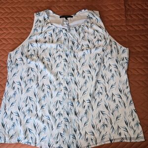 White House Black Market Blue and White Blouse
